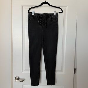 Jolt Lace Up Black Jeans